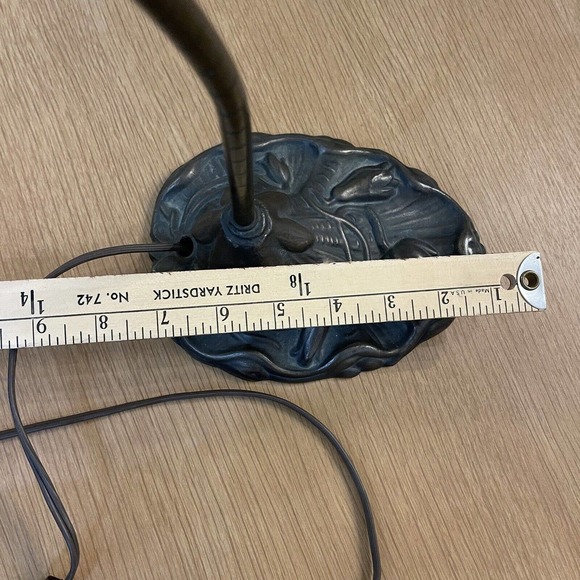 Vintage Gilbert Floral Tulip Lilly Pad Table Lamp USA Bronze Base RARE - Picture 14 of 14